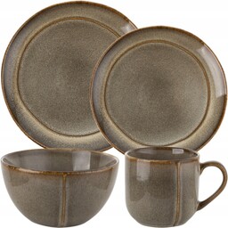 Komplet Porcelana Zestaw Serwis Obiadowy Talerze 24el 6