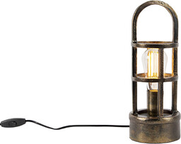 QAZQA Lampa stołowa art deco brąz 35 cm