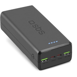 Powerbank SBS 30000mAh 2xUSB-C 2xUSB-A Czarny TTBB30000PD20K