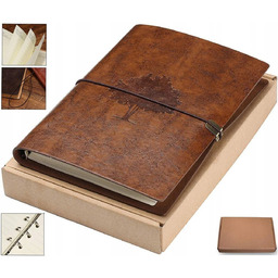 Skórzany Notatnik Dziennik Zeszyt A5 Vintage Postarzany Prezent