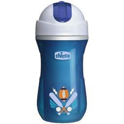 Chicco, Kubek treningowy niekapek ze słomką, Termiczny, 14m+,