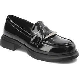 S.Barski Czarne Półbuty Eleganckie Mokasyny Damskie