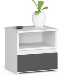 Elior Minimalistyczna szafka nocna biały + szary -