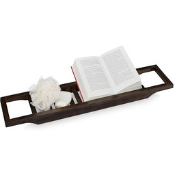 Relaxdays Bambusowa półka na wannę, szerokość 70 cm,