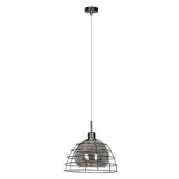 Lampa wisząca szklana metalowy kosz IDAGO BLACK 121