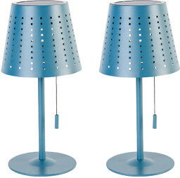 QAZQA Zestaw 2 lamp stołowych niebieskich, w tym