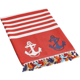 Baroni Home Ręcznik plażowy z kolorowymi frędzlami, Pareo,