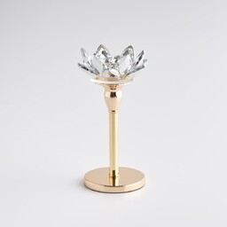 Świecznik Cristal shine long z motywem kwiatowym