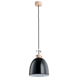 Lampa wisząca zwis HERMINA czarny/drewno śr. 22cm
