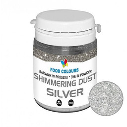 BARWNIK W PROSZKU Brokatowy Shimmering SREBRO 20g