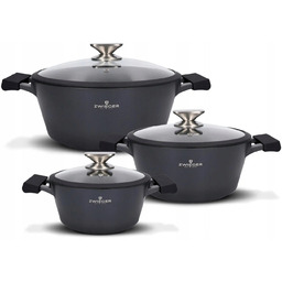 Zestaw garnków Zwieger Black Stone 6 el. Greblon