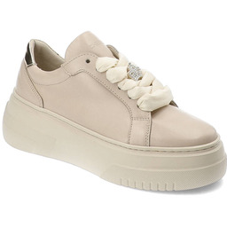 Chebello Beżowe Sneakersy Modne Buty Damskie