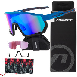 Accent Okulary rowerowe Shot Granatowe Zestaw 2 soczewek: