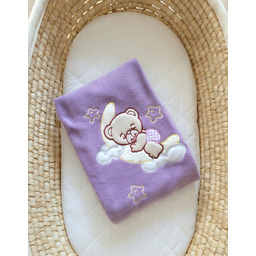 Kocyk polarowy dla niemowląt - Dobranoc fioletowe