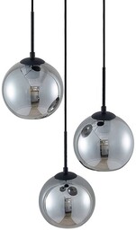 Lindby - Jurian 3 Round Lampa Wisząca Black/Smoke