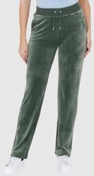 JUICY COUTURE Welurowe zielone spodnie dresowe damskie diamante