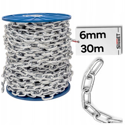 Łańcuch gospodarczy Metalowy Ocynk D1 ogniwo 6mm