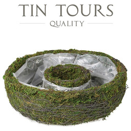 OKRĄGŁA OSŁONKA OPONA KOSZ Z MCHU 25x25x7 cm