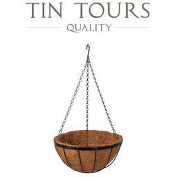 KOSZ WISZĄCY METALOWY Z WKŁADEM Z KOKOSU 30x30x15/50