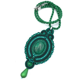 Pakamera Wisiorek sutasz zielony z malachitem leśny Lumeria