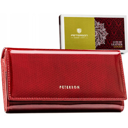 Portfel skórzany Peterson PTN 42122-SBR czerwony