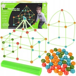 Duże Klocki Konstrukcyjne Słomki Rurki XXL