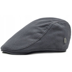 Ocieplany, Sztruksowy Kaszkiet - Pako Jeans - Popielaty