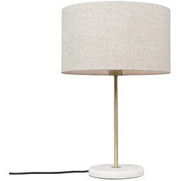 Lampa stołowa mosiądz z szarym kloszem 35 cm