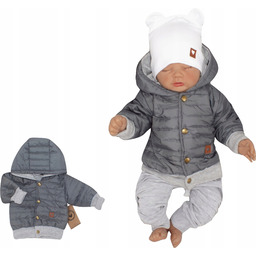 Kurtka pikowana niemowlęca jesienna grafit 56