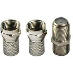 Zestaw złączy antenowych Reinston wtyk F / złączka