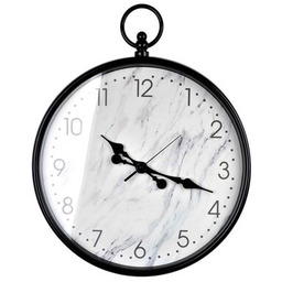 Zegar okrągły Ø48 cm biało-czarny