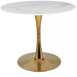 Stół Espero okrągły 90 cm biały marmur