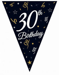 Baner flagi czarny z napisem 30th Birthday -