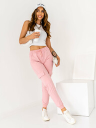 Różowe bojówki spodnie dresowe damskie Denley HW2516CA