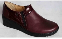 SKÓRZANE mokasyny bordo wygoda 36
