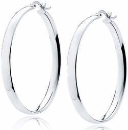 Eleganckie rodowane srebrne kolczyki rynienki gładkie koła 4mm