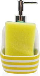 Versa Żółty ceramiczny dozownik mydła w paski 9,4