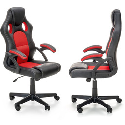 Fotel biurowy obrotowy gamingowy berkel czarno-czerwony halmar