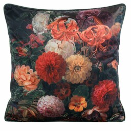 Eurofirany Poszewka dekoracyjna 45x45 Velvet 110 zielona pomarańczowa