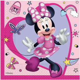 Serwetki urodzinowe Myszka Minnie - 33 cm -