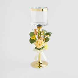 Świecznik Giallo z motywem roślinnym i jajka