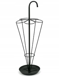 Parasolnik Metalowy Czarny Ażurowy 80cm Stojak Na Parasole