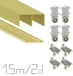 System przesuwny szafa 1,5m 2 Drzwi Złota Anoda