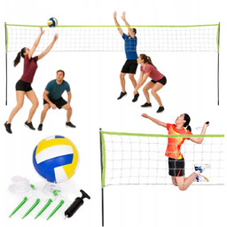 SIATKA DO BADMINTONA SIATKÓWKI TENISA Z DRĄŻKAMI SŁUPKAMI