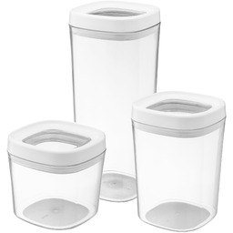 Zestaw pojemników kwadratowych Duna białe, 3 szt.