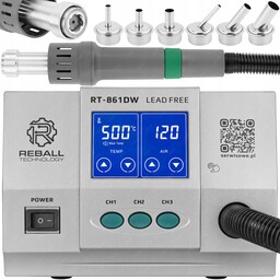 Stacja Lutownicza Hot Air Spawarka Plastiku Reball RT-861DW