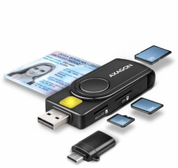 AXAGON CRE-SMP2A Czytnik kart identyfikacyjnych & SD/microSD/SIM card