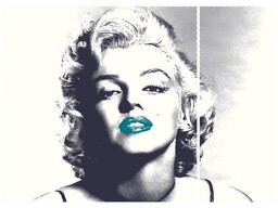 70x50cm Marilyn Monroe turkusowymi ustami dwój obraz ścienna