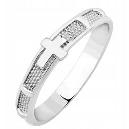 Obrączka różaniec srebro 925 RODOWANE RÓŻANIEC NA PALEC