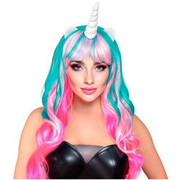 Peruka jednorożec niebiesko-różowa